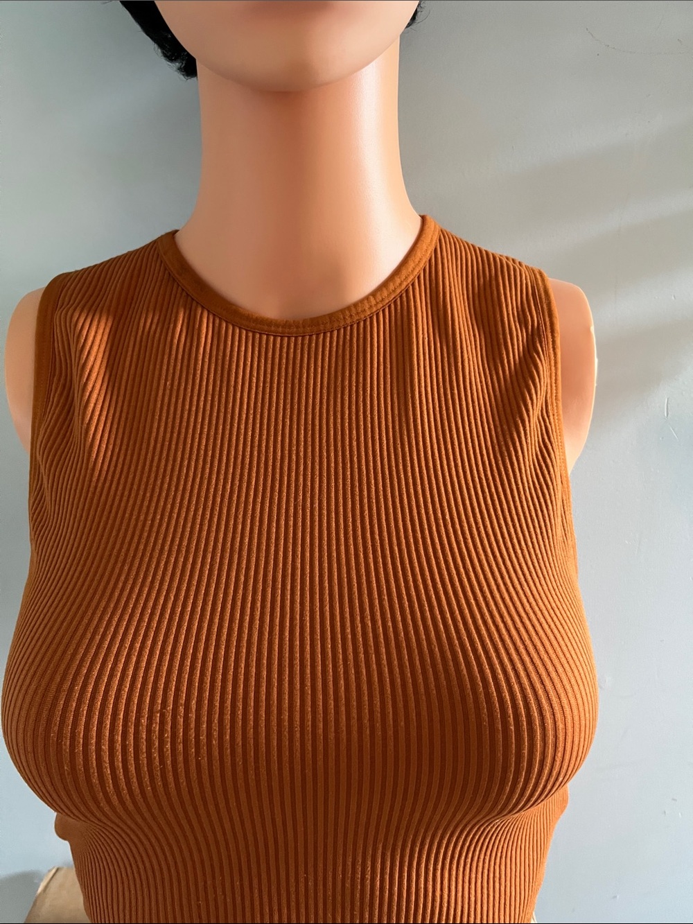 Spiritual Gangster Ribbed Open-Back Crop Top - Rust - Picture 3 of 6